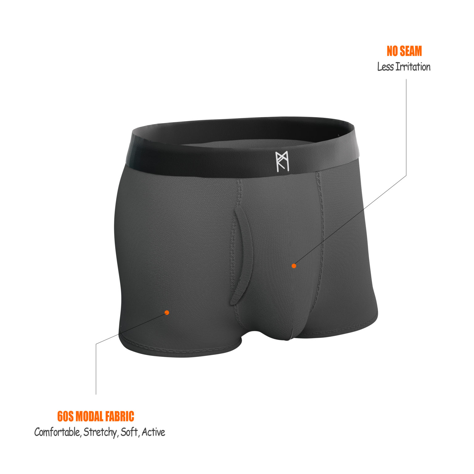 Open Fly Men's Boxer Briefs Running, Antibacterial Underwear for Mens