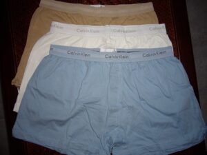 Old timey men's boxers with a 'fly'