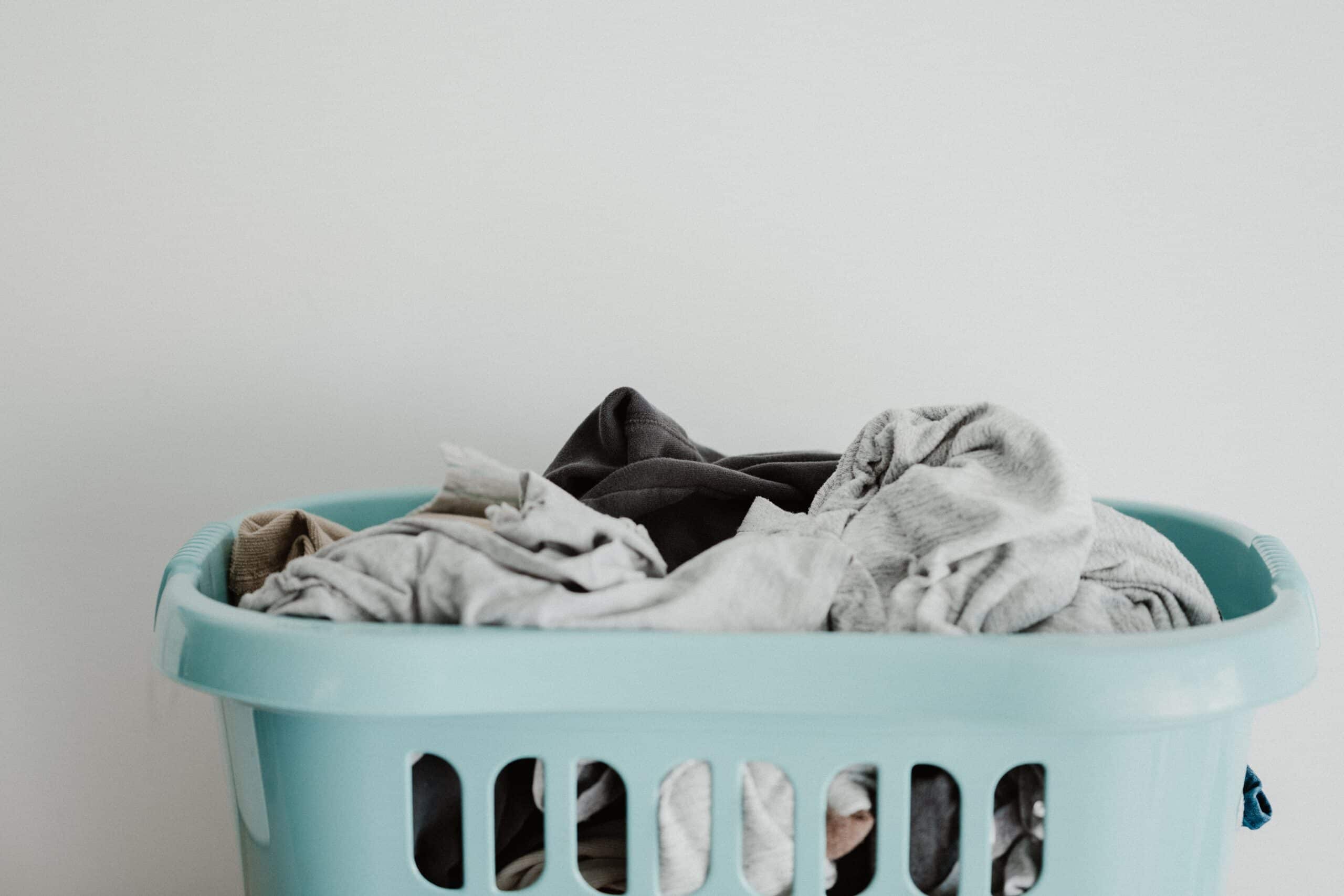 dirty laundry in the laundry basket